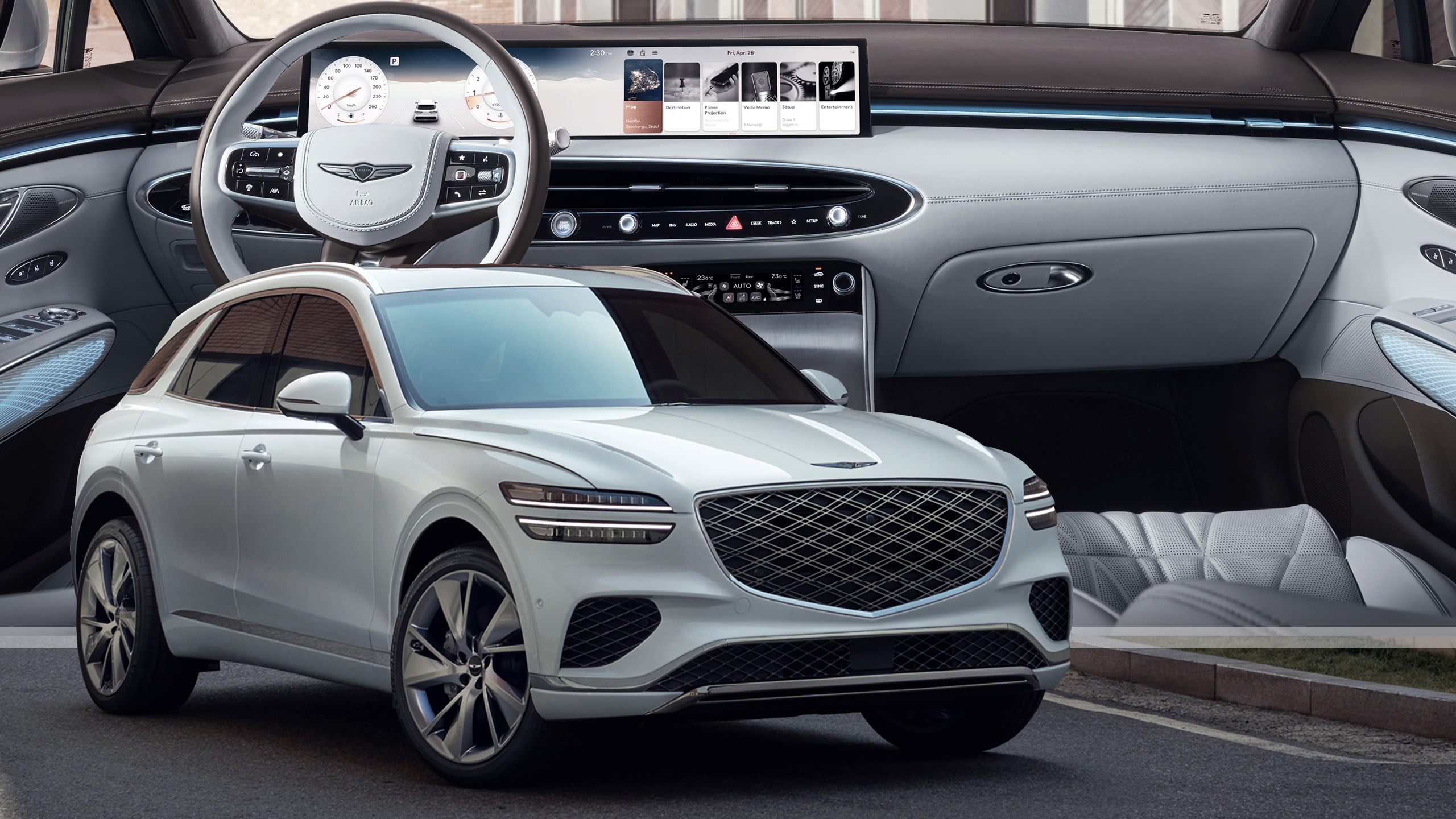 2026 Genesis GV70 Adds New 27 Inch Display Launching In May Carscoops